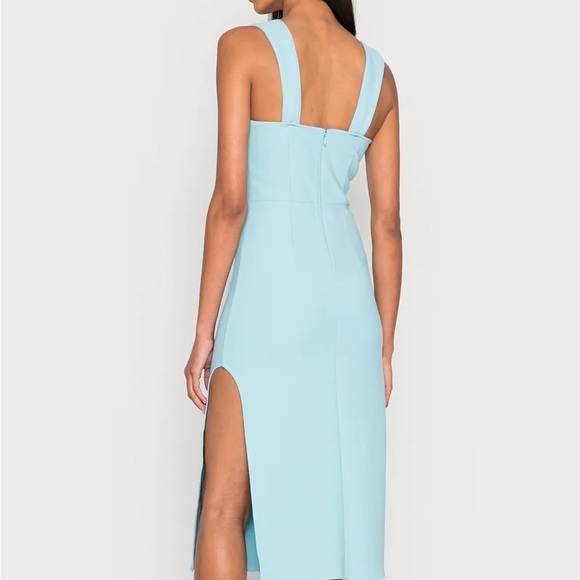 Abercrombie & Fitch Wide strap slim midi blue dress - Picture 2 of 9